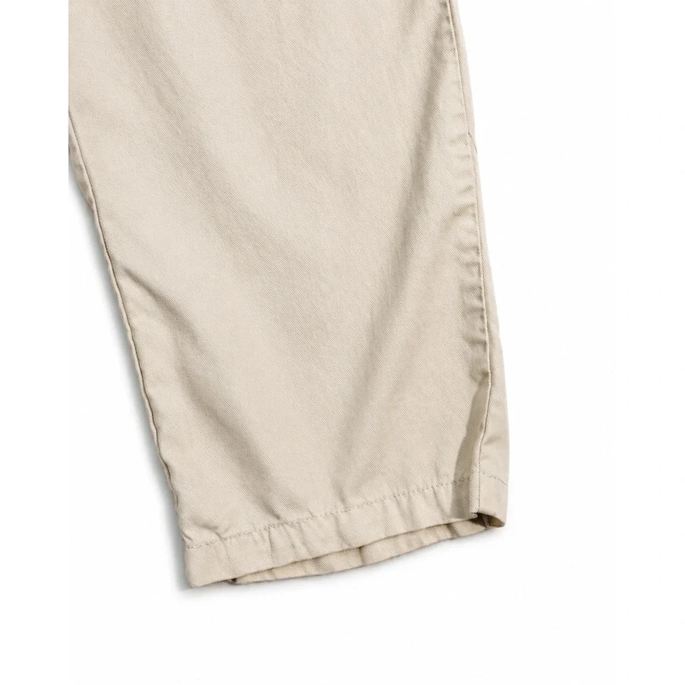 Zara Relaxed‎ Khaki Trouser Pants Womens Medium Beige Drawstring Waist Pants